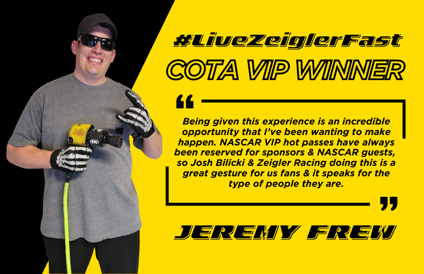 First #LiveZeiglerFast Contest Winner Announced, Jeremy Frew Wins 2 VIP Passes to COTA