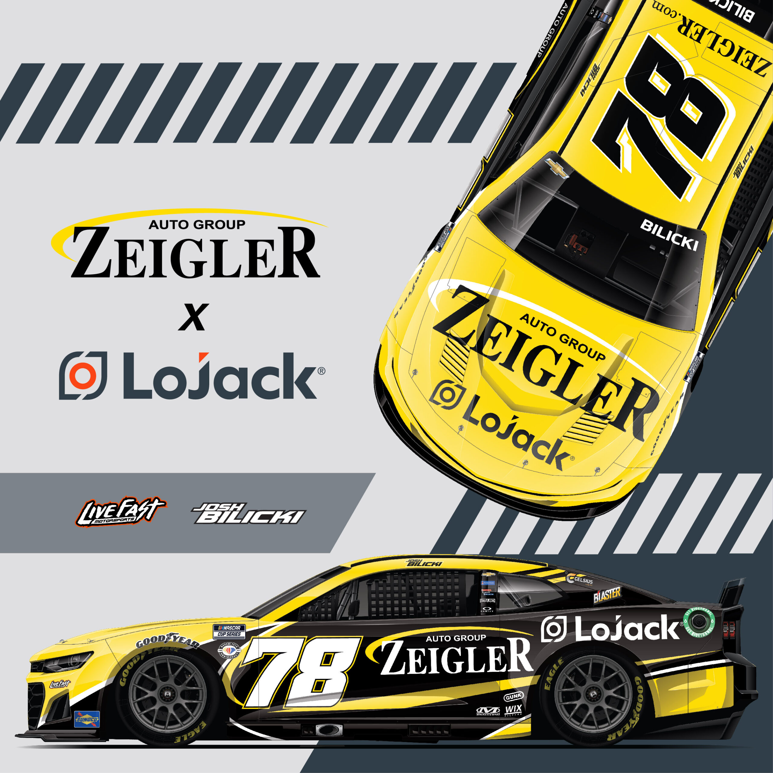 LoJack Joins Zeigler Auto Group and Live Fast Motorsports as Co-Primary Sponsor at COTA and Watkins Glen