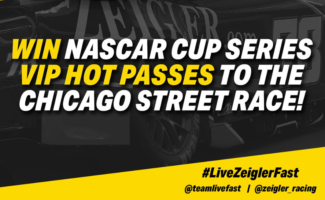 Win Nascar Cup Series VIP Hot Passes - ZeiglerRacing News Banner